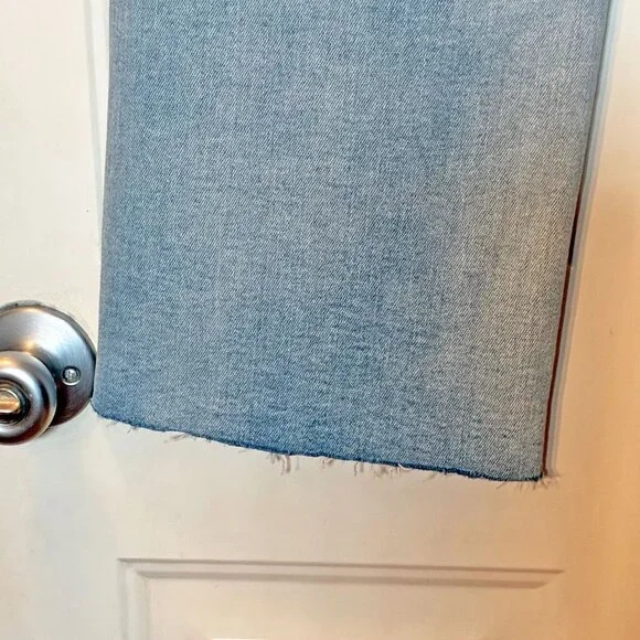 New With Tags MoCo14W Women's High Rise Wide Leg Jeans Raw Hem Tummy Control - Picture 10 of 14